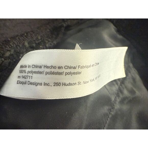 Eloquii Women’s Plus 16 Black Textured Jacquard Sailor Gold Button Dress Pants - Picture 7 of 9